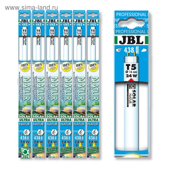 Люмин. Т5 лампа полн. солн. спектра для пресн. акв.,JBL SOLAR ULTRA NATUR,24 ватта, 438 мм., 9000 ке - Фото 1