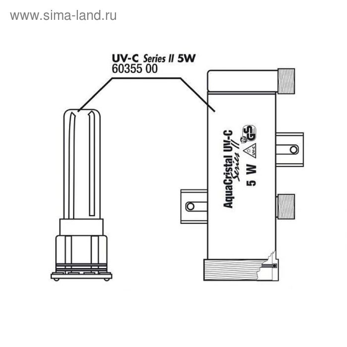 Корпус стерилизатора JBL AquaCristal UV-C 9W SERIES IIв комплекте с защитным кожухом из кварцевого с - Фото 1