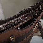 Сумка женская на молнии, 1 отдел с перегородкой, наружный карман, цвет коричневый - Фото 3