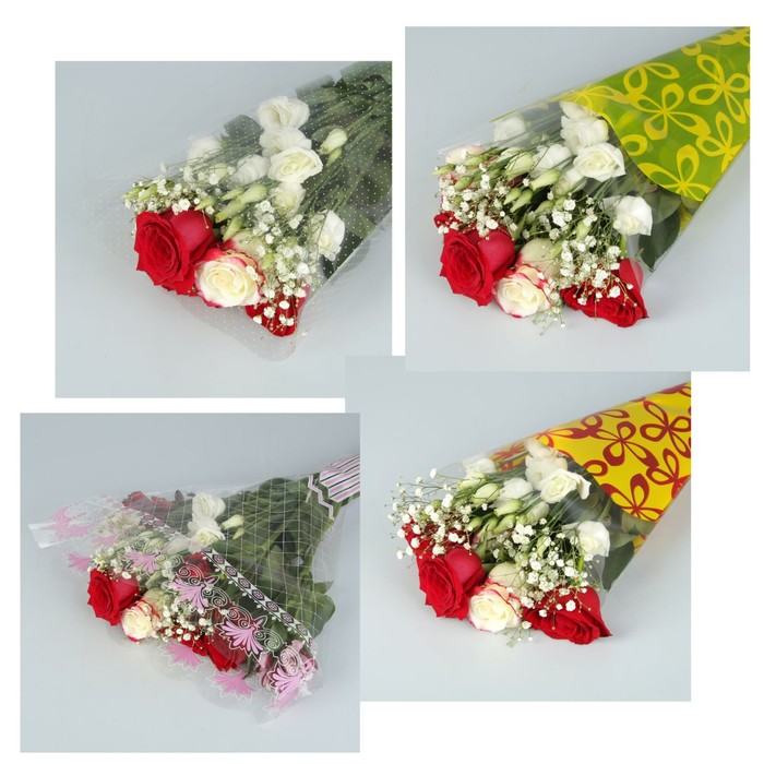 Пакет для цветов конус "Алиса", 34 х 60 см, МИКС - фото 1899520733