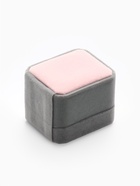 Футляр под кольцо, серьги «Геометрия», бархатный, 5×5.5 см, серо-розовый - фото 117388943