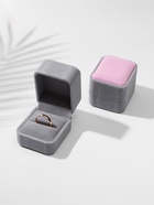 Футляр под кольцо, серьги «Геометрия», бархатный, 5×5.5 см, серо-розовый - фото 117835558