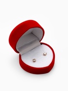 Футляр бархатный под кольцо, серьги «Сердце малое» 4×4.5 см, бордовый - Фото 3
