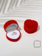 Футляр бархатный под кольцо, серьги «Сердце малое» 4×4.5 см, бордовый - Фото 8