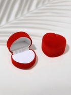 Футляр бархатный под кольцо, серьги «Сердце малое» 4×4.5 см, бордовый - Фото 9