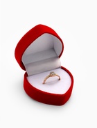 Футляр под кольцо, серьги «Сердце с рамкой из точек», бархатный, 5×5 см (±0.5 см ), красный - Фото 2