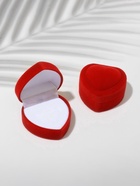 Футляр под кольцо, серьги «Сердце с рамкой из точек», бархатный, 5×5 см (±0.5 см ), красный - Фото 9