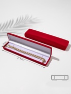 Футляр бархатный под браслет/цепочку/часы «Пенал», 21.5×5×2.5, красный, вставка белая - Фото 6