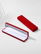 Футляр бархатный под браслет/цепочку/часы «Пенал», 21.5×5×2.5, красный, вставка белая - Фото 8