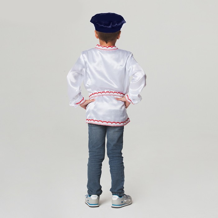 Русский народный костюм для мальчика, рубаха + картуз, р-р 30, рост 110-116 см - фото 1883286859
