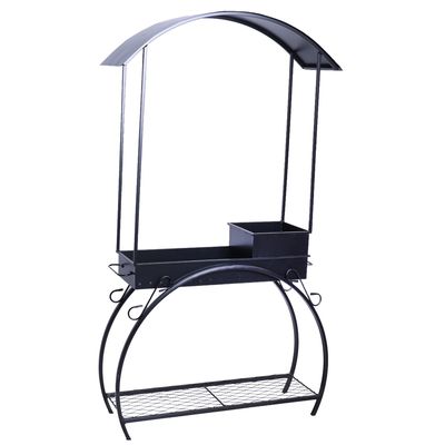 Мангал кованый, 90×32×202 см, 35 кг, толщина металла 2.5 мм, с дровяником и крышей