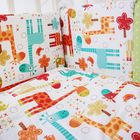 Комплект в кроватку с подушечками (18 предметов) "Апельсиновый жираф", цвет оранжевый - Фото 3