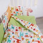 Комплект в кроватку с подушечками (18 предметов) "Апельсиновый жираф", цвет салатовый - Фото 2