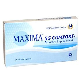 Контактные линзы Maxima 55 Comfort+, -7/8,6 в наборе 6 шт.