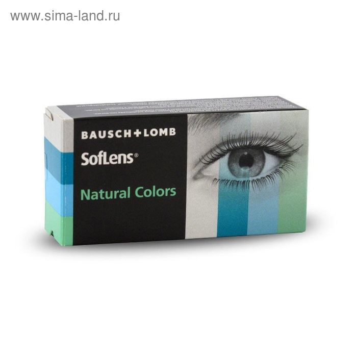 Цветные контактные линзы Soflens Natural Colors Emerald, диопт. -1, в наборе 2 шт. - Фото 1