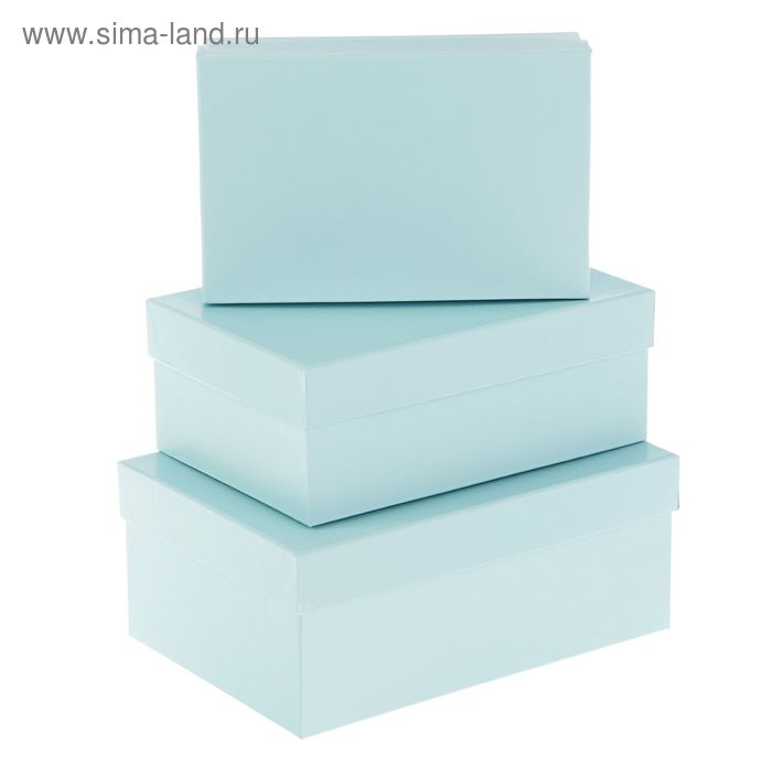 Набор коробок 3 в 1 "Голубой", 23 х 16 х 9,5 - 19 х 12 х 6,5 см - Фото 1