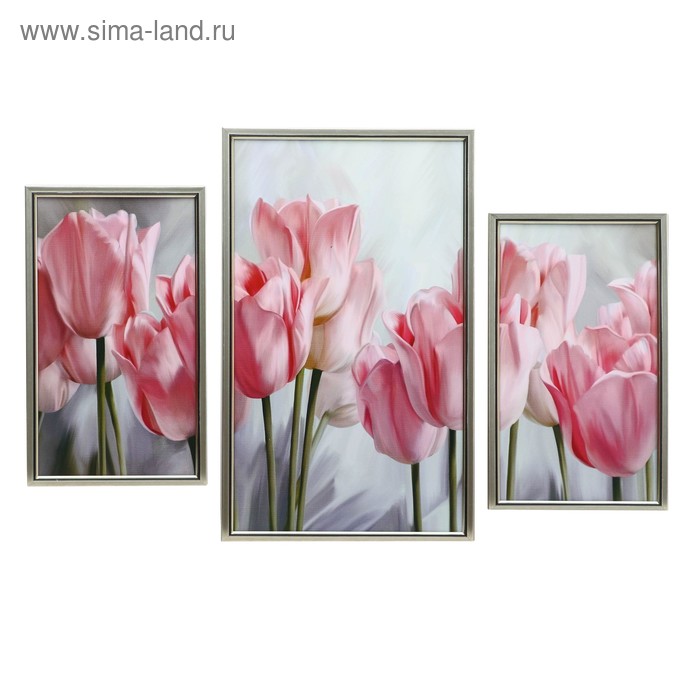 Модульная картина "Тюльпаны" 20*35-2, 30*50-1, 50х70 см - Фото 1