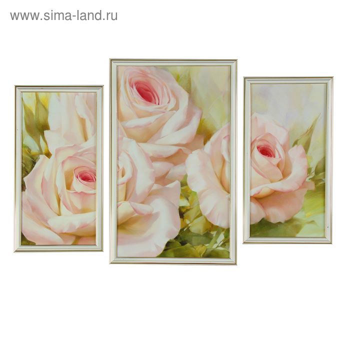 Модульная картина "Белые розы" 20*40-2, 30*50-1, 50х70 см - Фото 1