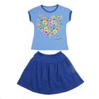 Комплект для девочки (блузка+юбка), рост 98 см, цвет голубой (арт. Л628) - Фото 1