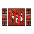 Модульная картина "Африканские женщины на ярком фоне" 1-90х90, 6-30х30., 150х90см - Фото 1