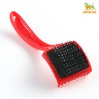Щётка - пуходёрка малая, основание 50×50 мм, жесткая с каплями, красная - Фото 3
