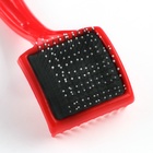 Щётка - пуходёрка малая, основание 50×50 мм, жесткая с каплями, красная - Фото 5