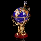 Глобус сувенирный с подсветкой, d=22 см, h=56 см, резной, под камень, тёмно-синий + пульт - Фото 1