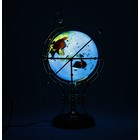 Глобус сувенирный с подсветкой, d=22 см, h=56 см, резной, под камень, тёмно-синий + пульт - Фото 2