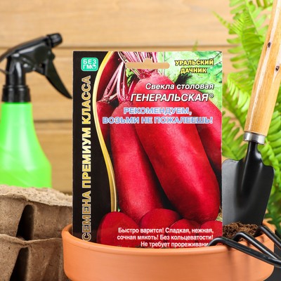 Семена Свекла «Генеральская», цилиндрическая, тёмно-красная, среднепоздняя, 2 г, «Уральский Дачник»