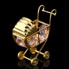 Сувенир «Детская коляска», 6х3х6 см, с кристаллами - фото 8349407