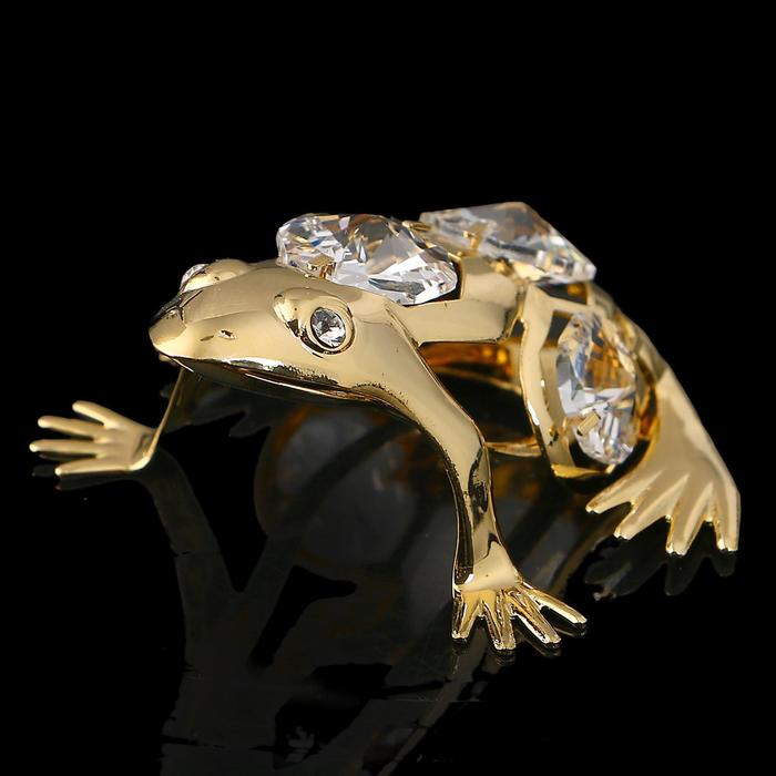 Сувенир «Лягушка», 5×6×3 см, с кристаллами - Фото 1