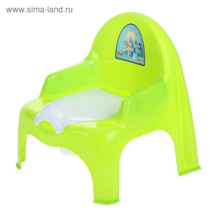 Горшок-стульчик с крышкой, цвет салатовый - Фото 1