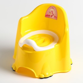 Горшок детский антискользящий «Комфорт» с крышкой, съёмная чаша, цвет жёлтый