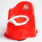 Горшок детский антискользящий «Комфорт» с крышкой, съёмная чаша, цвет красный - фото 4097465
