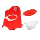 Горшок детский антискользящий «Комфорт» с крышкой, съёмная чаша, цвет красный - Фото 8