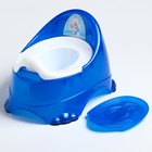 Горшок детский антискользящий «Бэйби-Комфорт» с крышкой, съёмная чаша, цвет голубой, синий - Фото 2