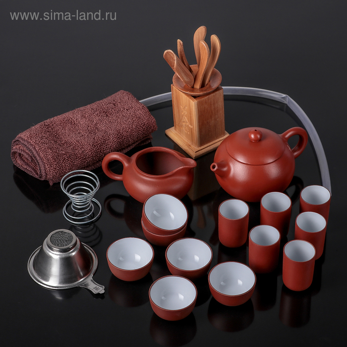 Набор для чайной церемонии керамический «Красная глина», 23 предмета