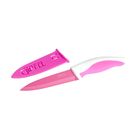 Нож Picnic в пластиковом чехле, пластиковая розовая ручка - Фото 1