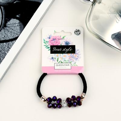 Резинка для волос "Хрустальная" камни фиолетовый