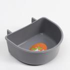 Миска в клетку и для переносок, 250 мл, пластик, серая - Фото 2