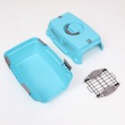 Переноска пластиковая «Неон» 48×32×29.5 см, вес животного до 12 кг, голубая - Фото 6