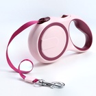 Рулетка с системой эффективного скручивания поводка, 5 м, до 20 кг, розово-бордовая - Фото 4