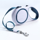 Рулетка с системой эффективного скручивания поводка, 5 м, до 20 кг, серо-синяя - Фото 4