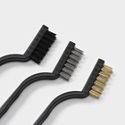 Набор щёток Доляна, 3 шт., латунная, стальная, нейлоновая - Фото 3