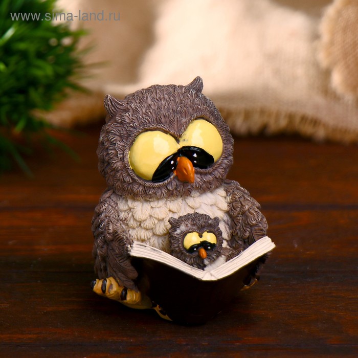 Сувенир полистоун "Совушки сказки на ночь" 7х10х8,5 см - Фото 1