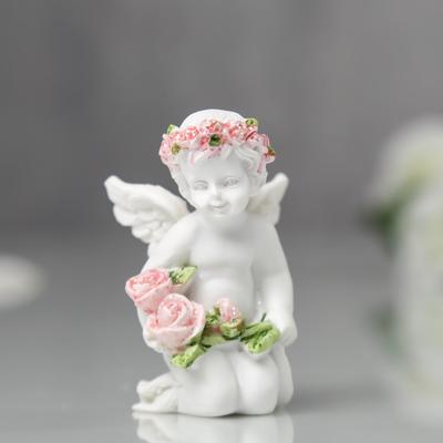 Фигурка полистоун «Ангел с бутонами роз», 5.8×3.3×3.7 см, МИКС