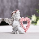 Фигурка полистоун "Ангел с рамкой-сердечком из роз" 6,2х7,6х4 см - Фото 4