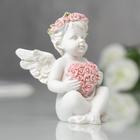 Фигурка полистоун "Ангел с сердечком из розовых роз" 7,5х6х6 см - Фото 2