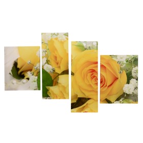 Картина модульная на подрамнике "Букет жёлтых роз"40*50,2-30*80,42*55; 145х80
