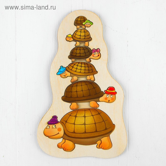 Рамка - вкладыш «Черепашки в шапочках», 6 деталей - Фото 1